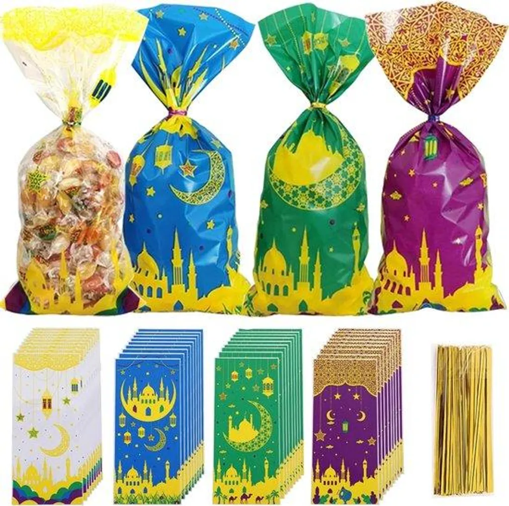 Emballage cadeau transparent hermétique avec lien doré lot de 100