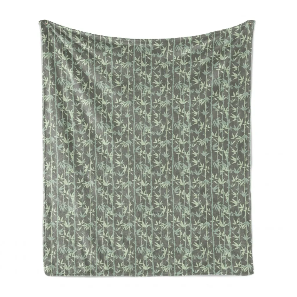 Coperta Design Botanico ABAKUHAUS 125x175 - Plaid Morbido Verde Chiaro