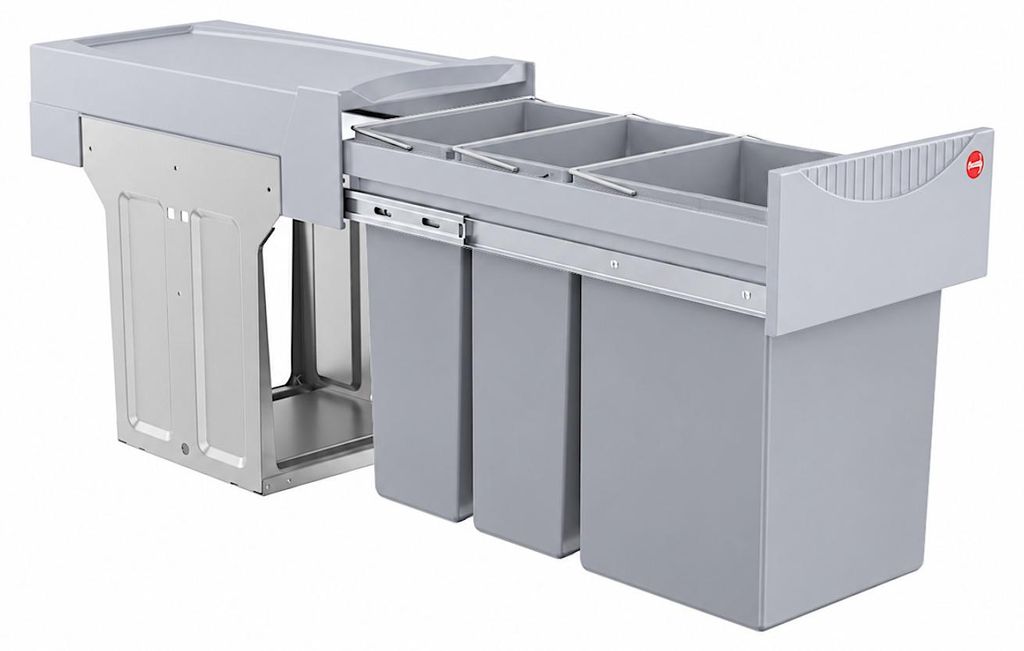 HAILO Terzett Einbaumülleimer 29 Liter 3-fach 15+7+7 L Produktbild 