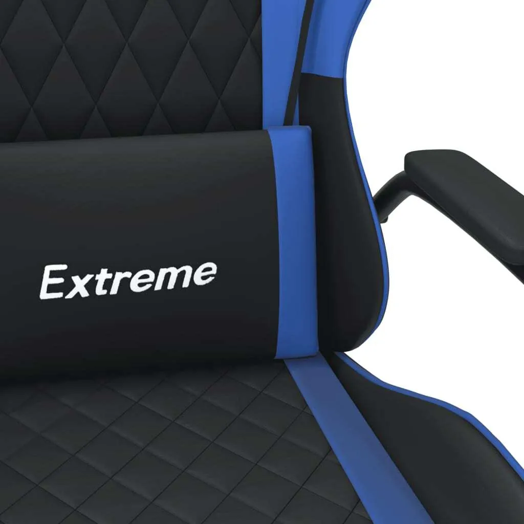 Sedia da Gioco vidaXL con Massaggio USB - Upgrade Setup Nero/Blu - 10