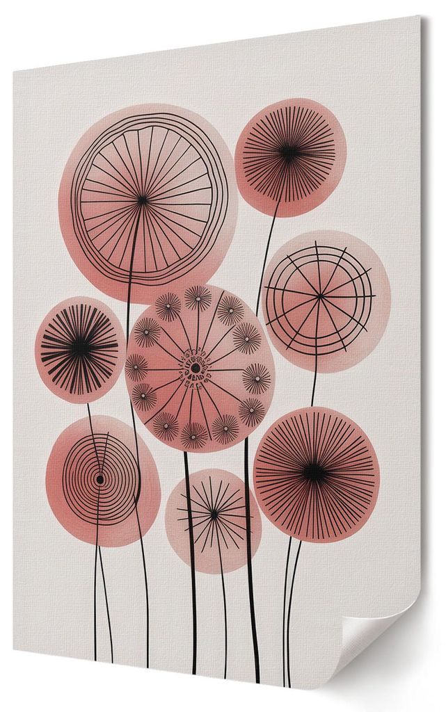 Blumen des Rades- Kunstdruck A3 (29x42 cm) - Modern, glamourös, minimalistisch- Wandbild für Wohnzimmer Schlafzimmer & Flur, Modernes Poster Wand...