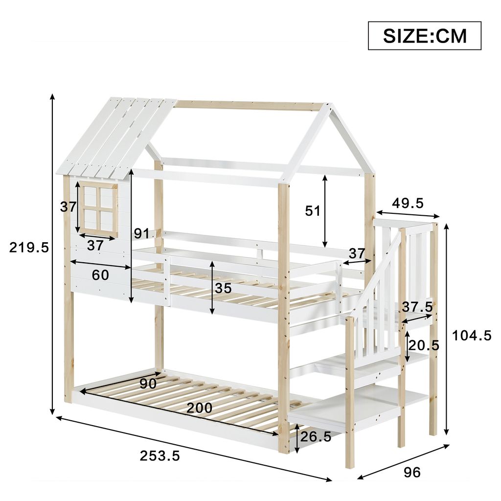 Flieks Poschodová posteľ 90x200cm s ochranou proti Obrázok produktu 4