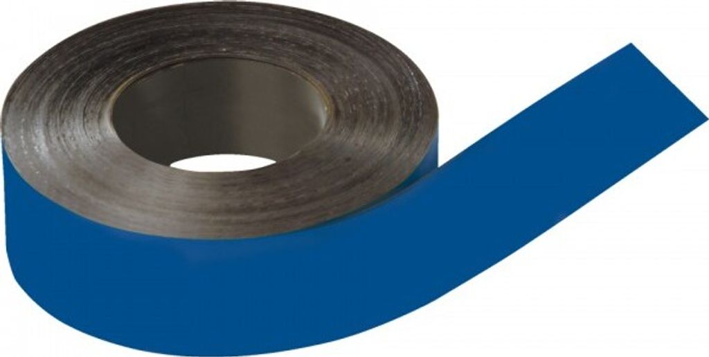 Magnetband, individuell beschriftbar, zum Zuschneiden, blau, 50mm, 30m/Rolle