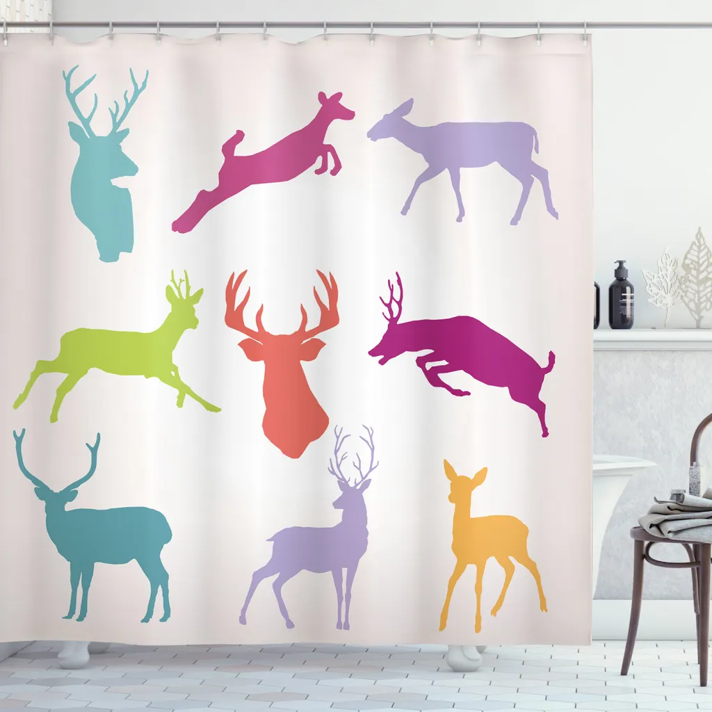 Offerta Tenda Doccia ABAKUHAUS 175x240 cm Antimuffa con 12 Anelli
