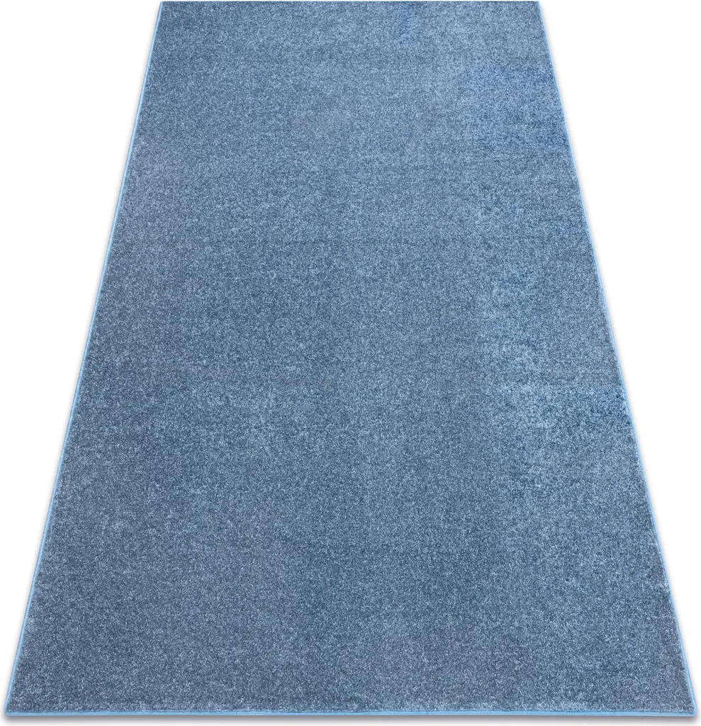 Tapis Bleu 74 Santa Fe Couleur Unie Moquette Moelleuse 100x250 cm