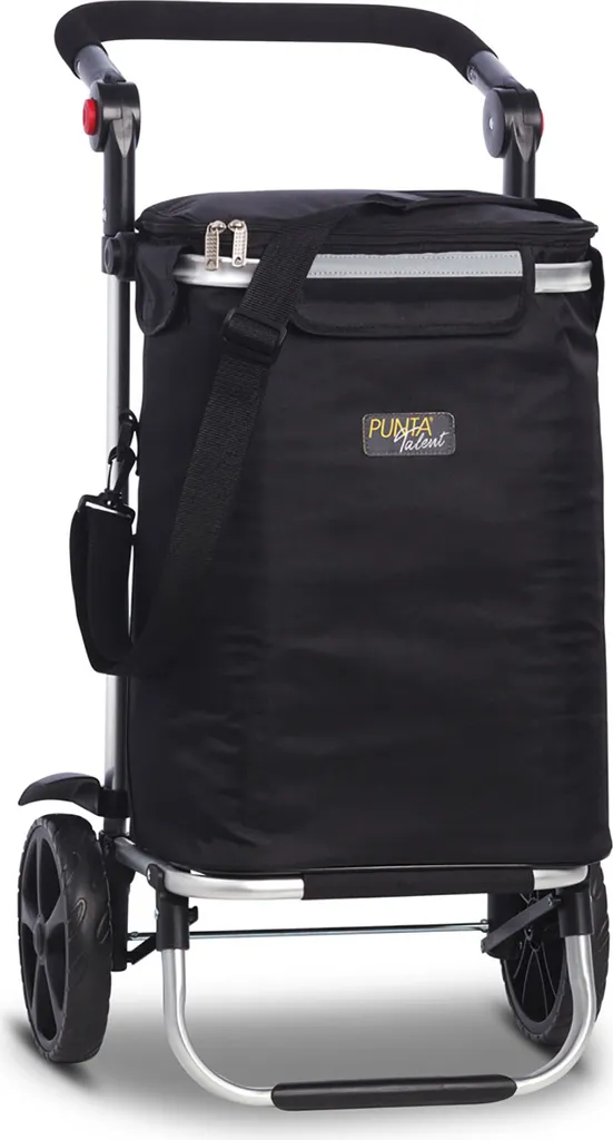 Punta Talent Chariot à provisions 95 cm - Cabas à roulettes robuste noir