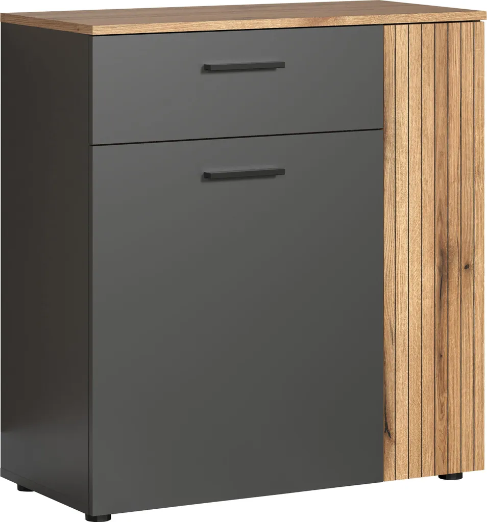 Buffet 2 portes Esteban anthracite 1 tiroir de rangement fonctionnel