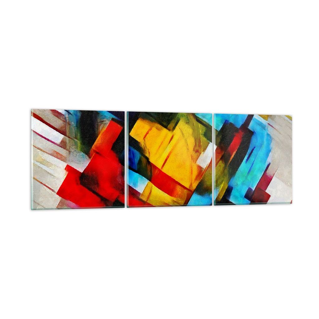 Bilder auf glas - Abstraktion modern - 90x30cm - Glasbilder - Wandbilder - Kunstdruck - zum Aufhängen bereit - Wanddekoration aus Glas - Glas Bild...