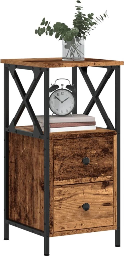vidaXL Nachttisch Altholz-Optik 34x35,5x70 cm Holzwerkstoff