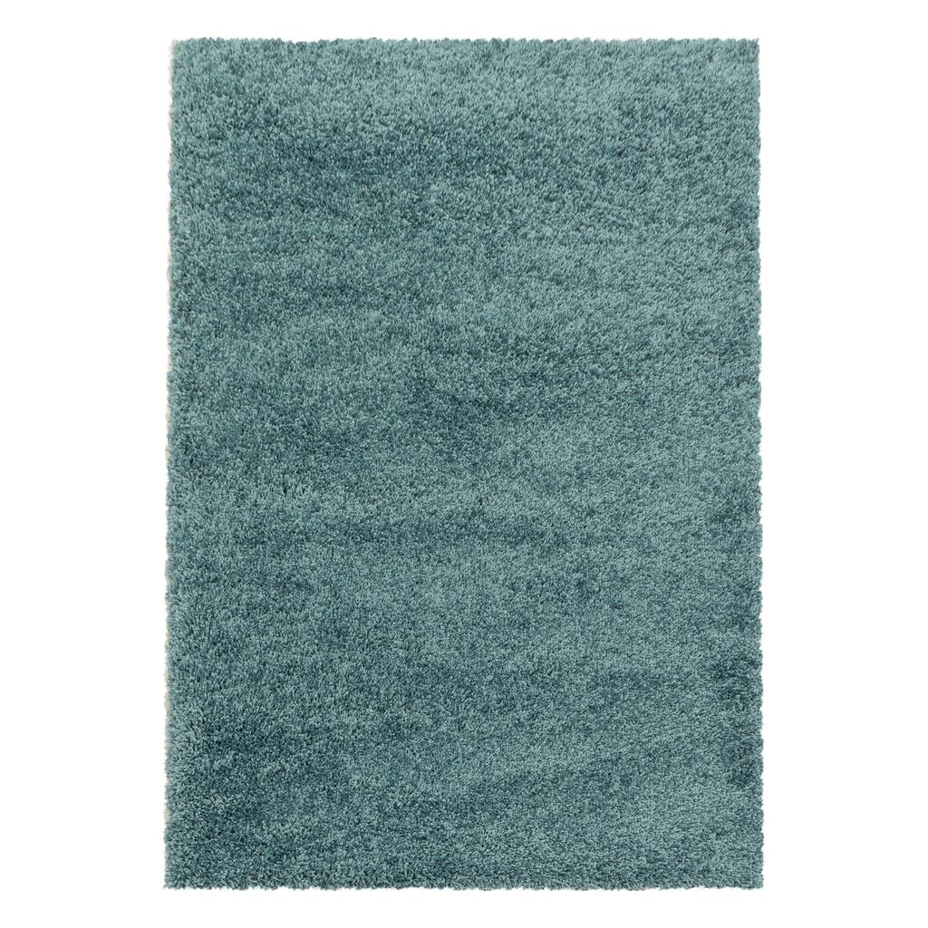 Villa Möbel Sydeno Wohnzimmer-Teppich, Hochflor-Teppich, Flauschig, Einfarbig, Farbe:Aqua, Grösse:120x170 cm