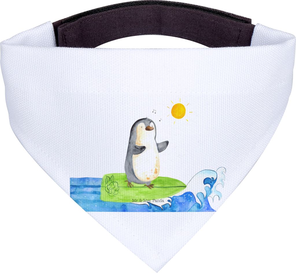 Mr. & Mrs. Panda Halstuch Hund Pinguin Surfer - Weiß - Geschenk, Portugal, Urlaub, Optimistisch, Für Hunde, Hundehalstuch, Hawaii, Motiviert, Tuch