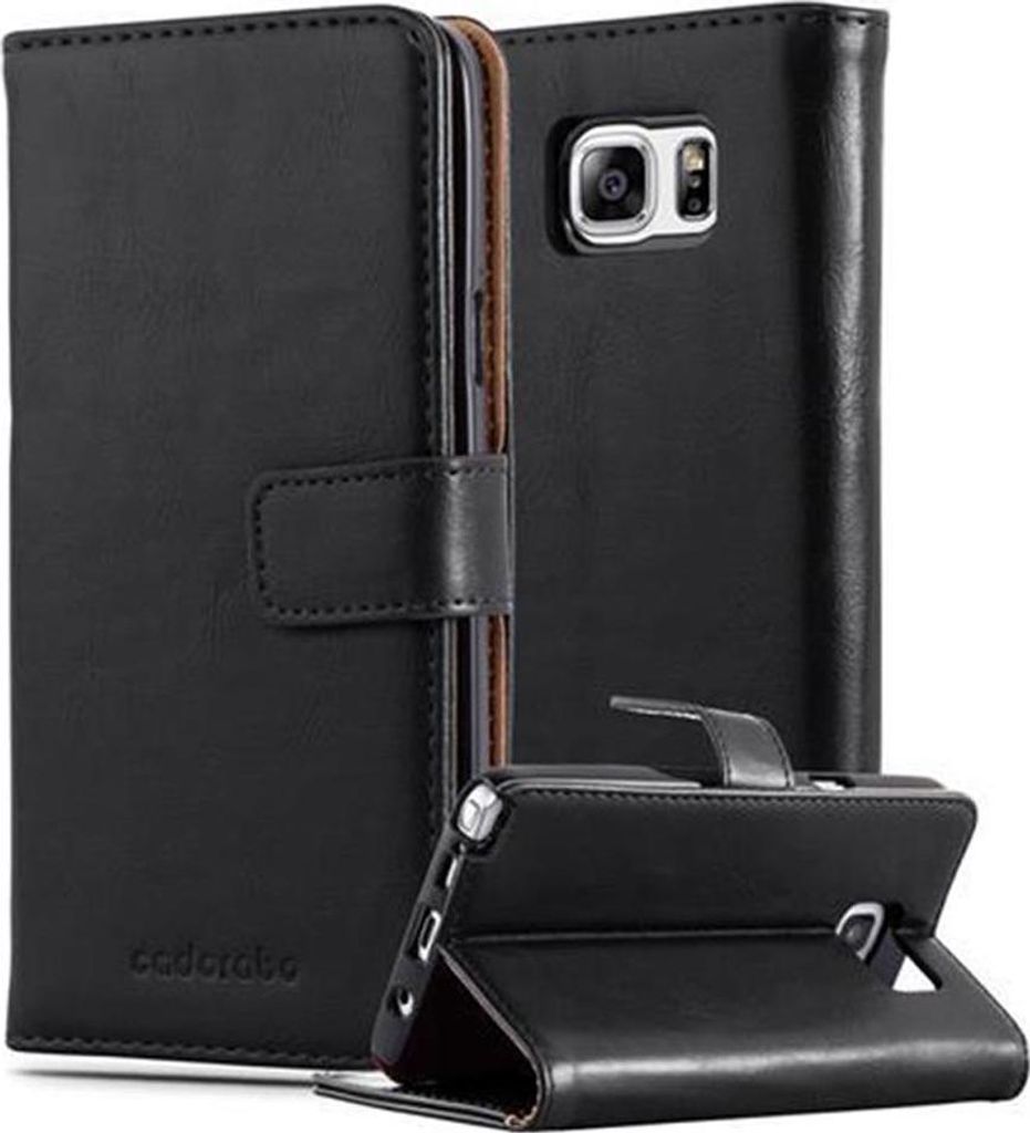 Cadorabo Hülle für Samsung Galaxy NOTE 5 Schutzhülle in Schwarz Handyhülle Book Tasche Case Etui Luxury