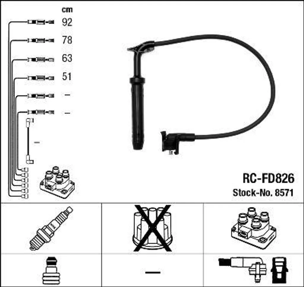 Set Cavi Candela NGK 8571 | Ricambio Ford Escort & Fiesta Prezzo Top