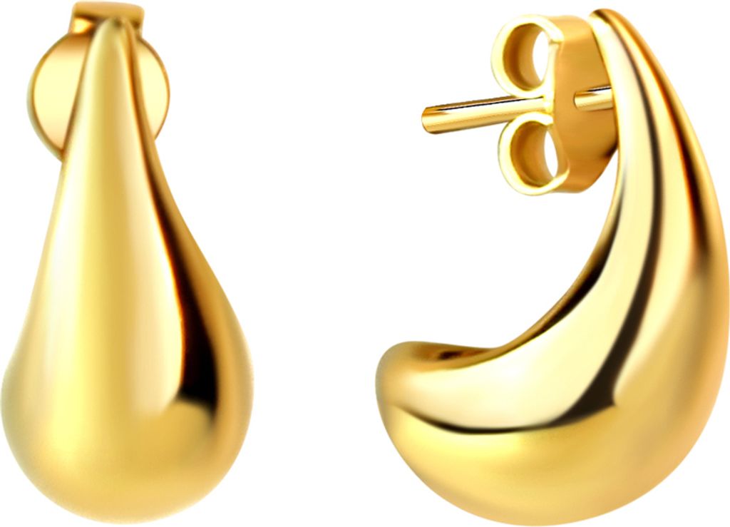V Ohrstecker 925/- Sterling Silber 1,7cm gelb 390220091V