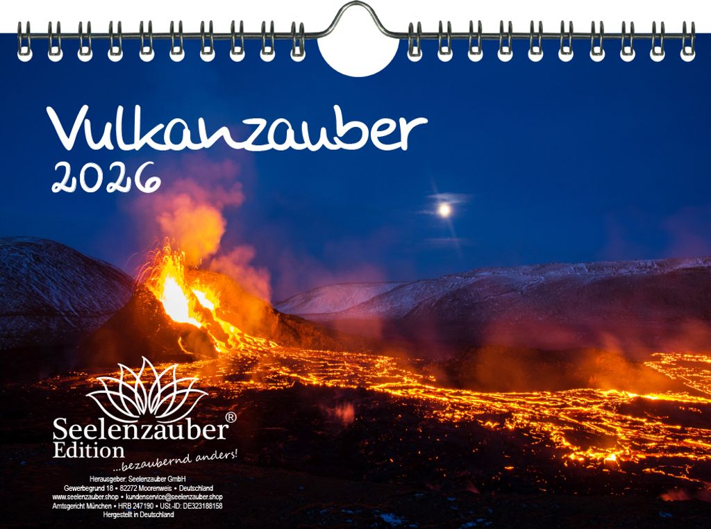 Vulkanzauber DIN A5 Kalender für 2026 Vulkan - Seelenzauber