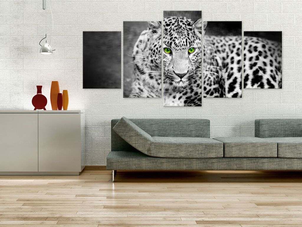 Akustikbild Tier 200x100 cm 5-teilige Bilder Akustikschaum Hochleistungsschallabsorber Schallschutz Leinwand 5 tlg Wandbild Raumakustik Schalldämm...