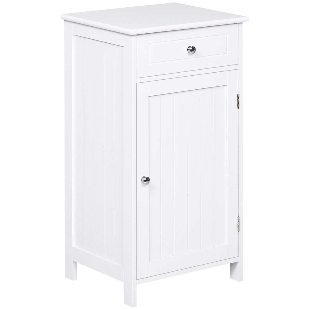 Kleankin Badezimmerschrank mit 1 Schublade, 1 Tür und verstellbarem Innenregal, zusätzliches Aufbewahrungsmöbel für Wohnzimmer, Küche, kippsic...