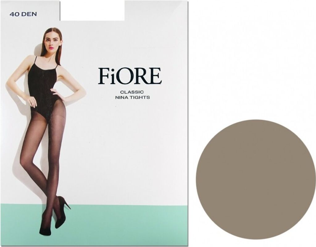 40 den halbopake Elasthan Strumpfhose mit glänzendem NINA Cappuccino 3
