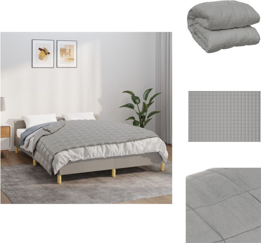 vidaXL Gewichtsdecke Grau 135x200 cm 6 kg Stoff - Decken