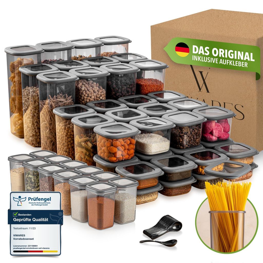 Viwares Vorratsdosen mit Deckel Luftdicht, 48er Vorratsbehälter Set BPA-Frei, Vorratsdose zur Müsli Mehl Aufbewahrung Küche, Praktische Organize...
