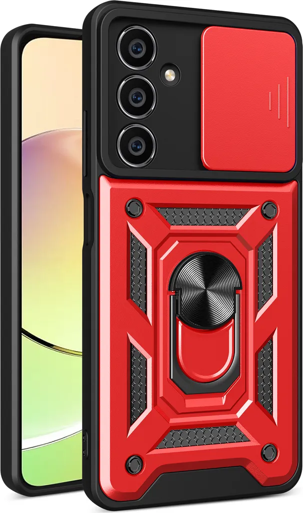 Custodia Samsung Galaxy A05S Rosso con Anello e Protezione Fotocamera
