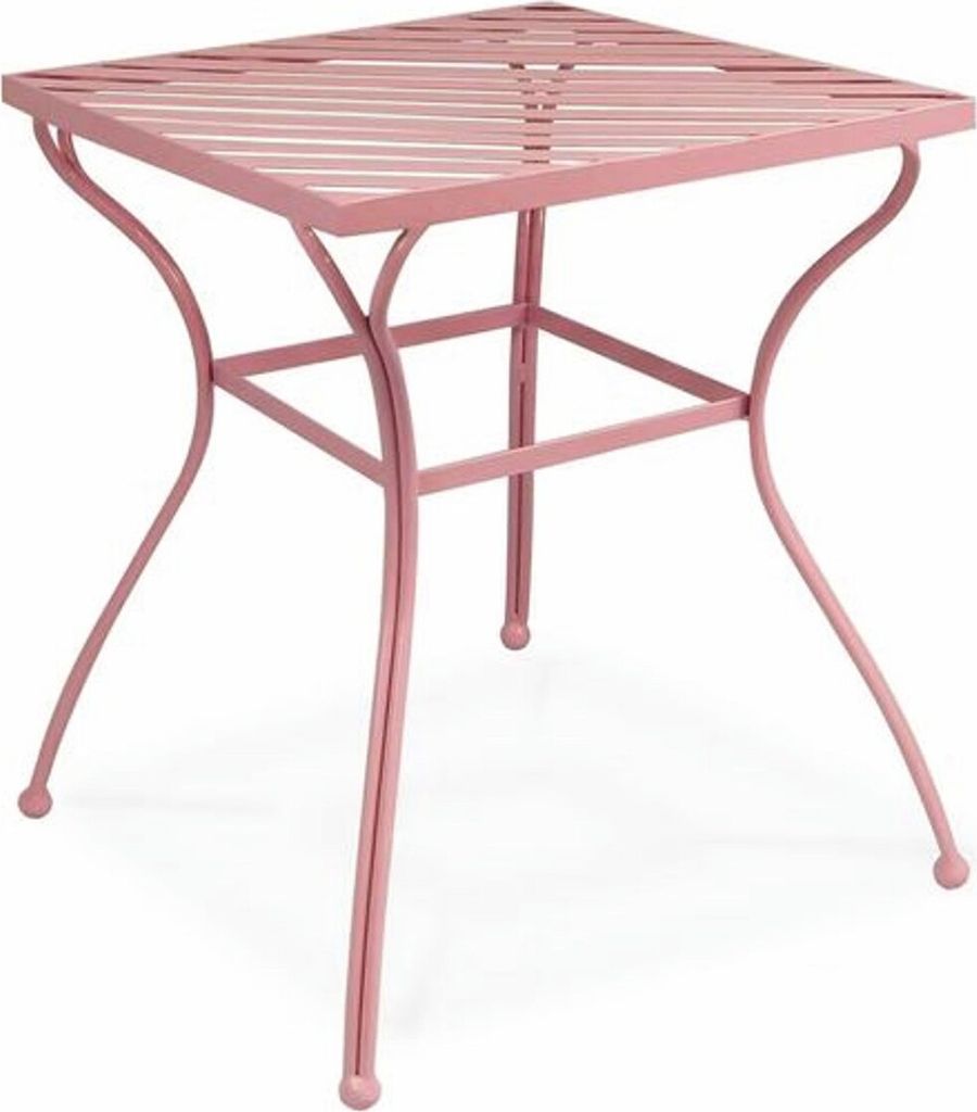 Casa Padrino Jugendstil Gartentisch Rosa 55 x H. 65 cm - Nostalgische Garten Möbel