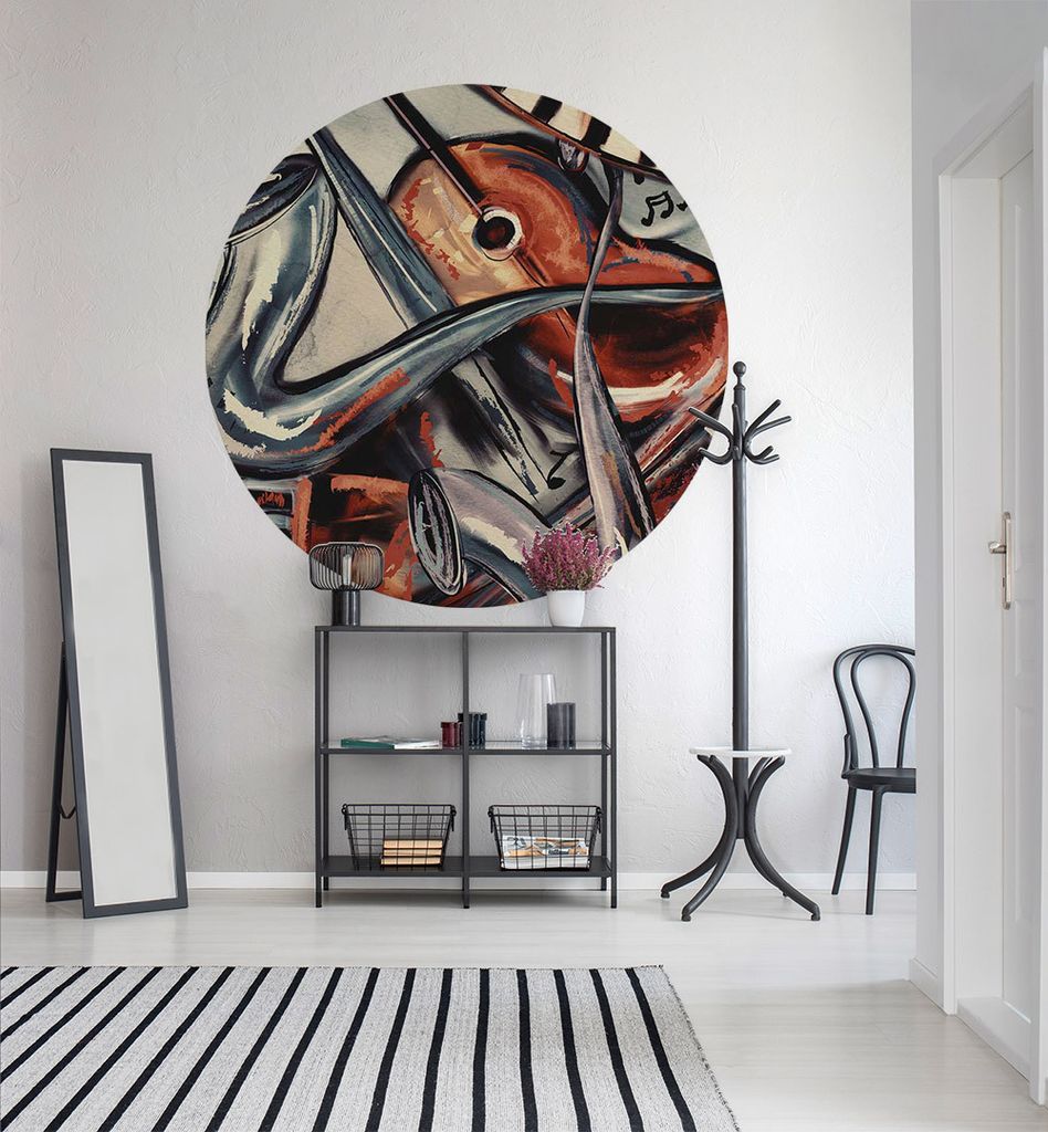 Fototapete Saxophon rund, Material:Premium Vlies 150g/qm, Größe Tapete:195cm rund