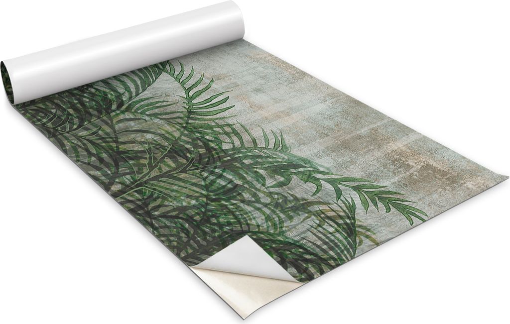 Selbstklebende Möbelfolie - Dekorationsfolie - Tischmöbel - Zuschneidbar - Farnblätter - 100 x 50 cm