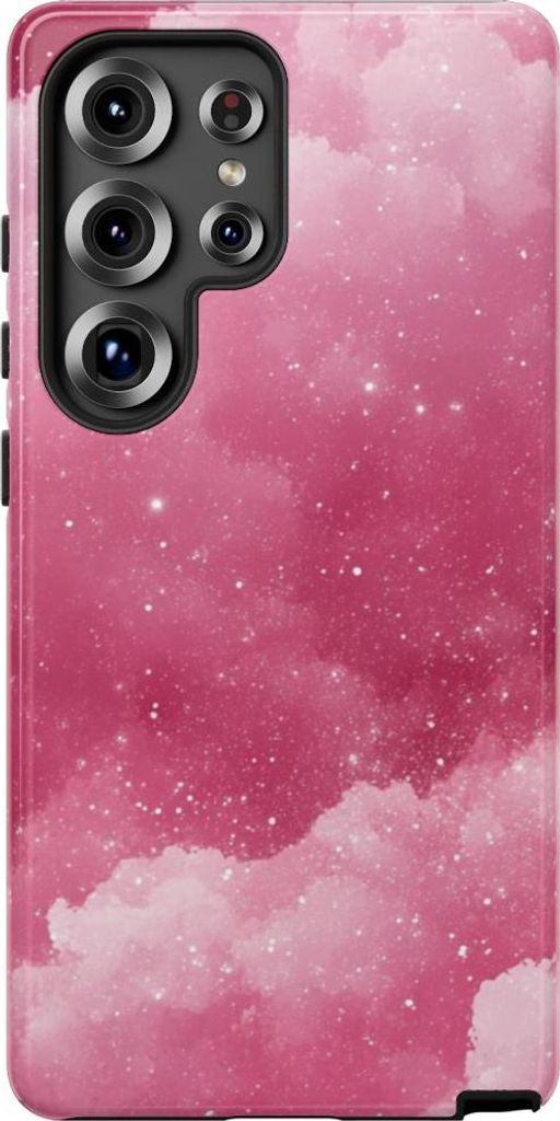 Glänzende Wolkenlandschaft in Rosa – Hülle Kompatibel mit Samsung Galaxy S25 Ultra