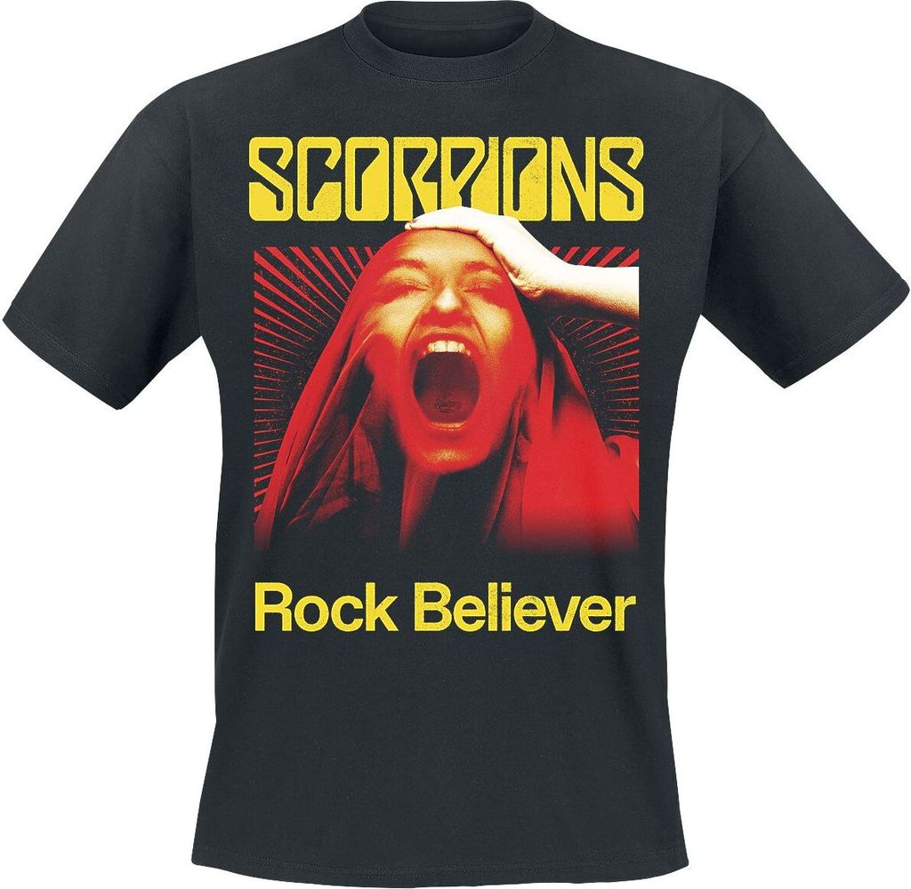Scorpions T-Shirt Herren Rock Believer schwarz Band-Merch, Bands 100% Baumwolle L