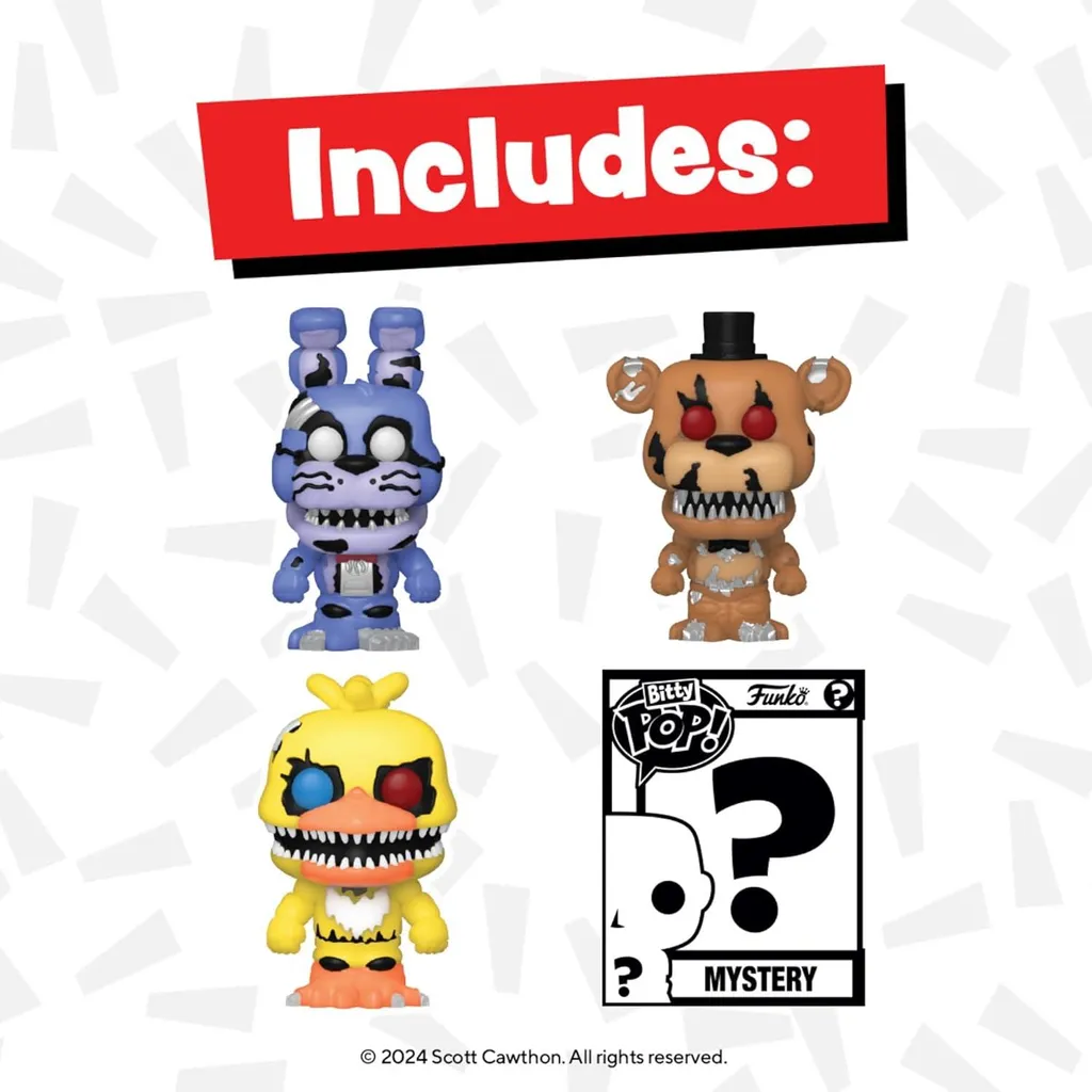 Figurines Bitty POP Five Nights at Freddy's Nightmare en Boîtier Rigide 4u