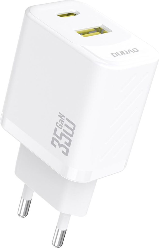 Dudao A27 MaxC 35W GaN Wandladegert USB-C & USB-A PD Wei