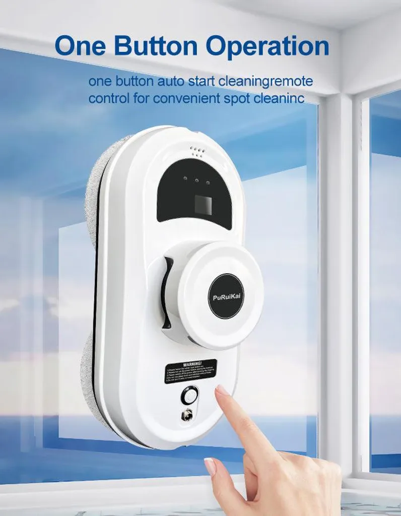 Robot lave-vitres puissant 2800 Pa avec télécommande et navigation IA - 8