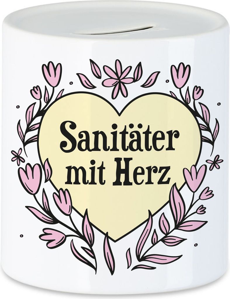 Sanitäter mit Herz Spardose  Geschenkidee Zum Danke Sagen Produktbild 