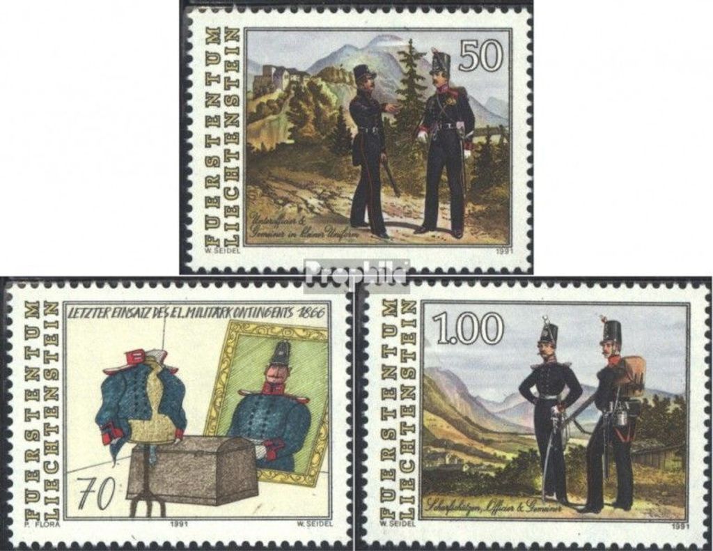 Briefmarken Liechtenstein 1991 Mi 1020-1022 (kompl.Ausg.) gestempelt Militäreinsatz