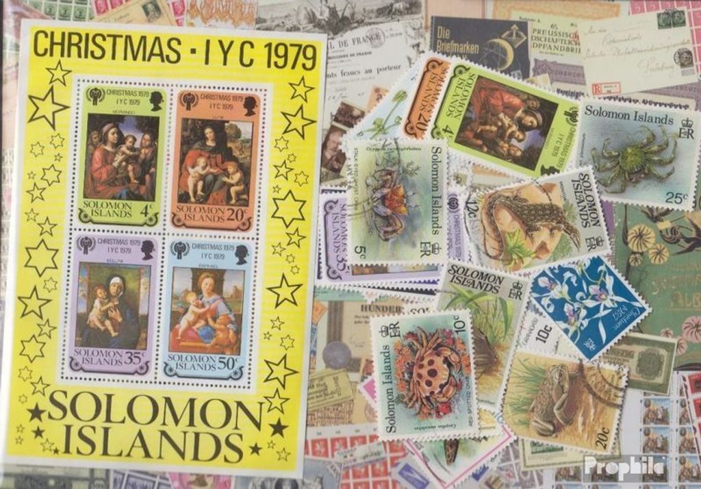 Briefmarken Salomoninseln 25 verschiedene Marken Produktbild 