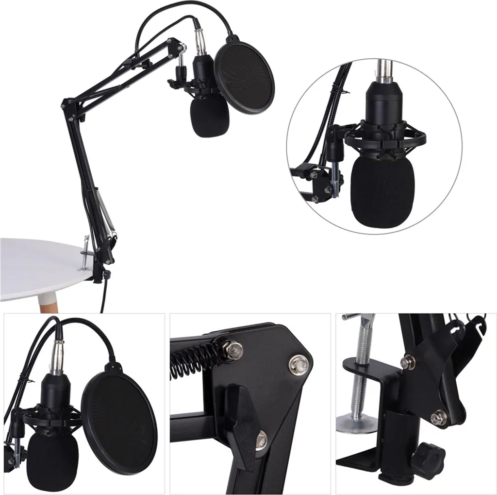 Microphone de Streaming USB à Condensateur et Pied de Table Ajustable - 4