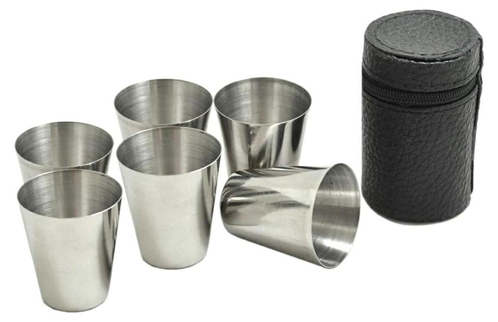 APT AG171B Nerezové panáky v koženkovém pouzdře 6 x 30 ml Obrázek produktu 
