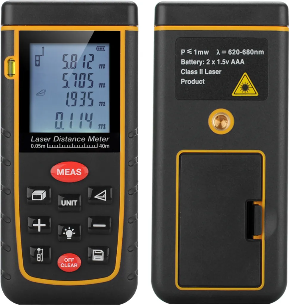 Telemetro Laser 40m Professionale: Misurazione Distanze con Funzione Pitagora