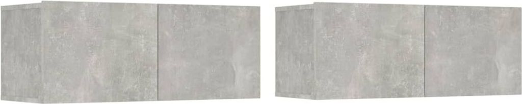 Mobili TV 2 pz. Grigio cemento 80x30x30 cm Materiale a base Immagine del prodotto 