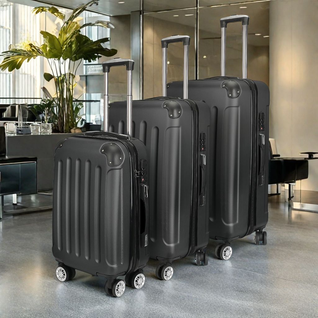 CDGlobal Hartschalenkoffer Kofferset 3 teilig mit TSA Produktbild 