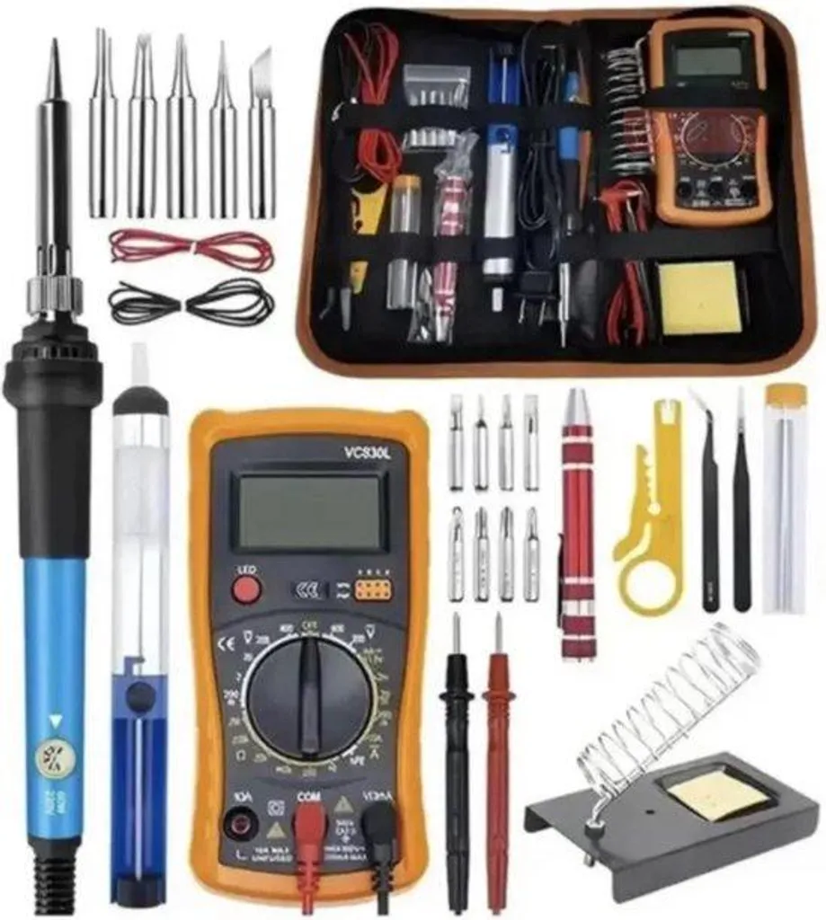 Set fer à souder électronique 60W complet avec pompe et multimètre 220V