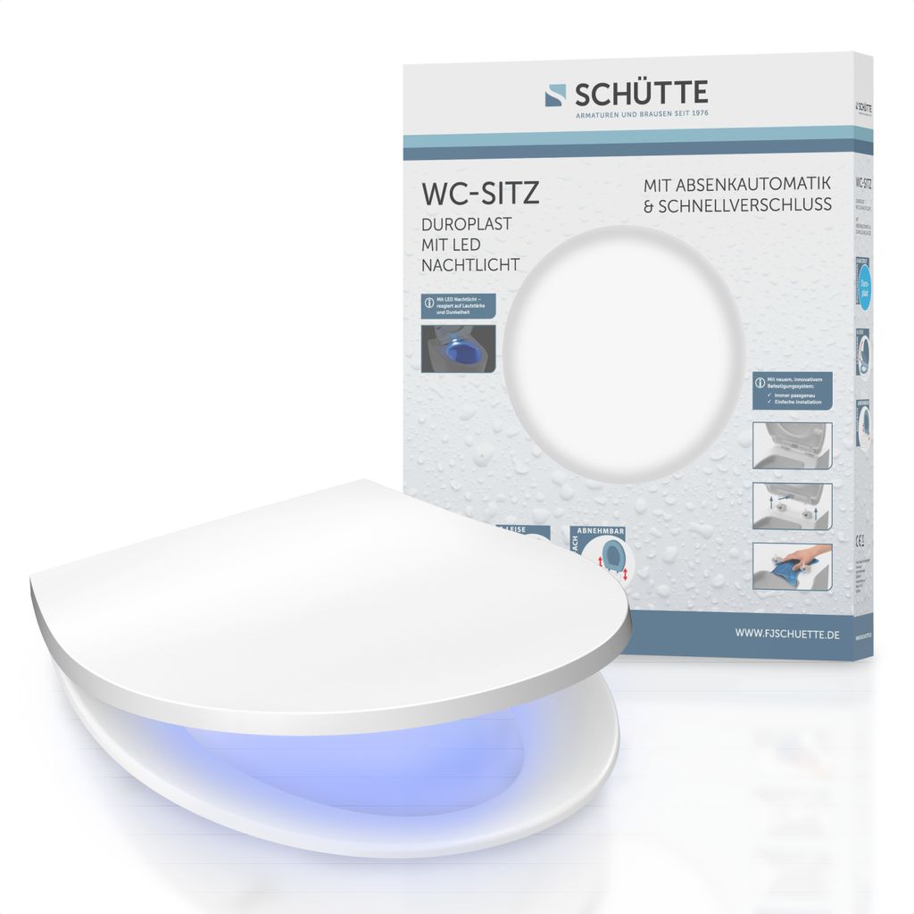 SCHÜTTE Duroplast Sedile WC LED, sedile WC con luce Immagine del prodotto 