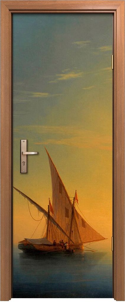 Türposter 70x200 cm Türaufkleber Türtapete Türfolie Klebefolie Sonnenuntergang Ischia Ivan Aivazovsky