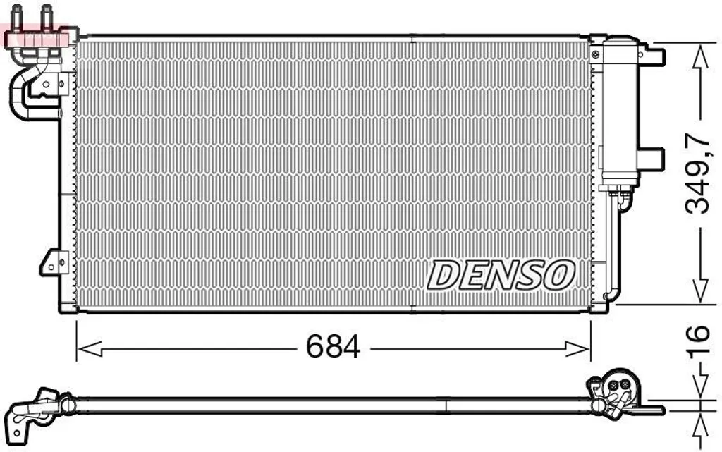 DENSO DCN10045 Condenseur de Clim Aluminium pour Ford Focus C-Max Kuga
