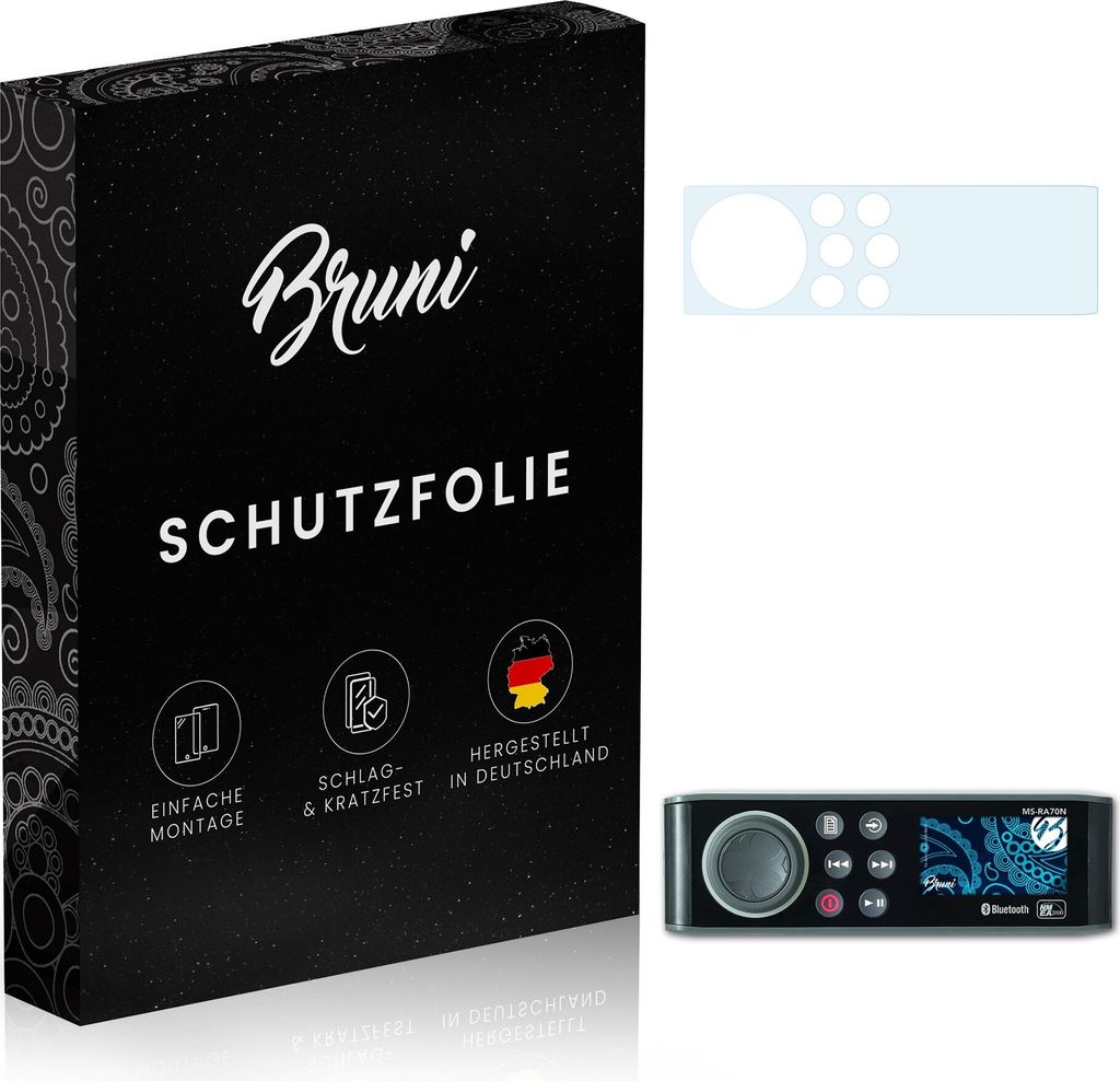Bruni Basics-Clear 2x Schutzfolie kompatibel mit Garmin Fusion MS-RA70 Folie