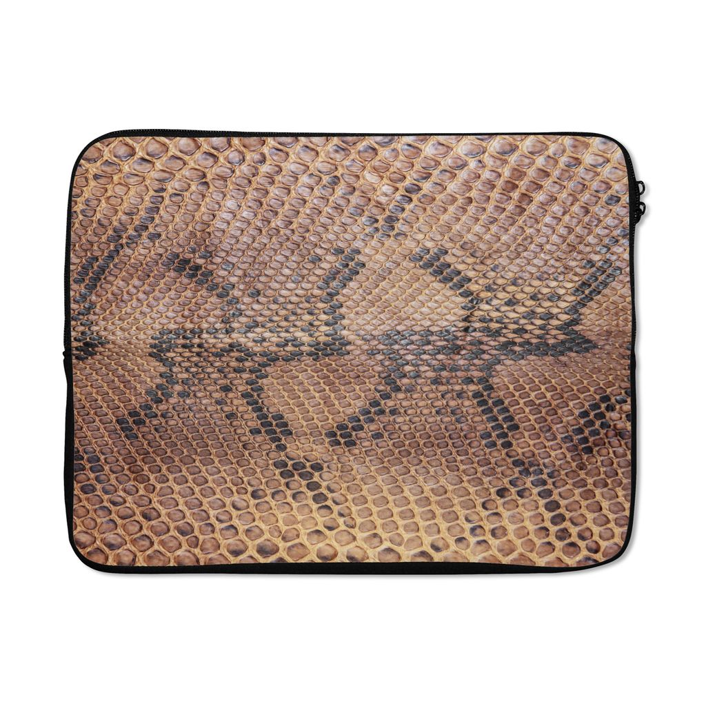 MuchoWow Laptop Hülle 17 Zoll Laptoptasche Leder - Textur - Tierhaut - Zipper - Schutzabdeckung