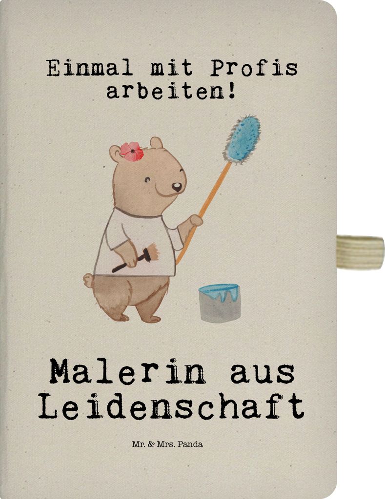 Mr. & Mrs. Panda Kladde Malerin Leidenschaft - Transparent - Geschenk, Malerbetrieb, Maler, Lustig, Spruch, Adressbuch, notizbuch, Tagebuch, Witzig...