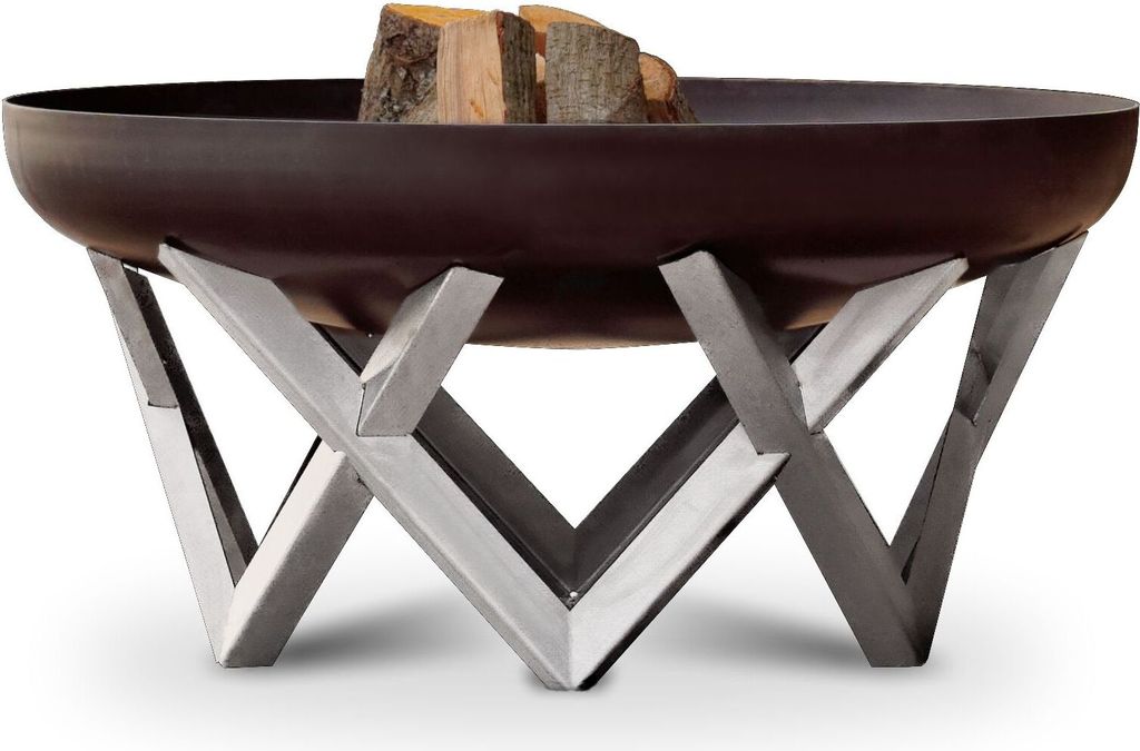 SvenskaV Design-Feuerschale / Feuerkorb VENTA aus massivem Stahl Gr. L (45 cm)