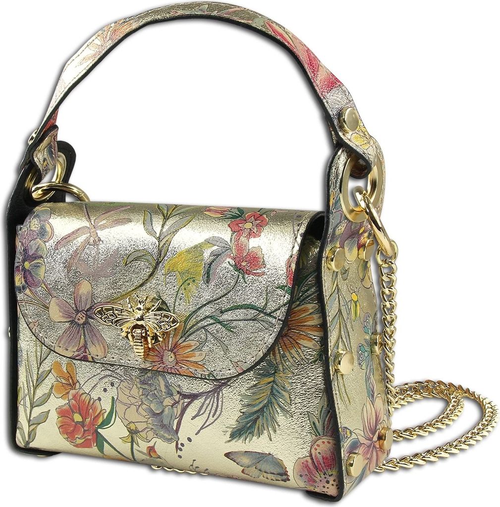 Toscanto Leder Tasche Umhängetasche gold farbig OTT832UZF